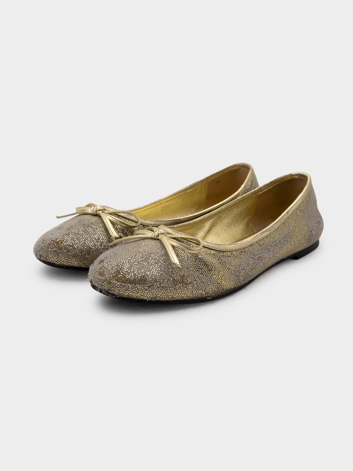 Gold Leopold Ballet Flats