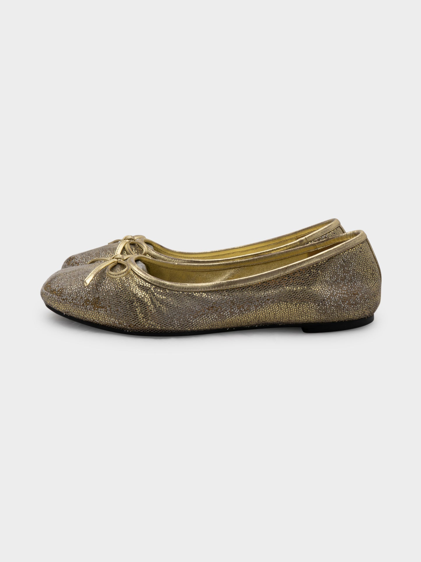 Gold Leopold Ballet Flats