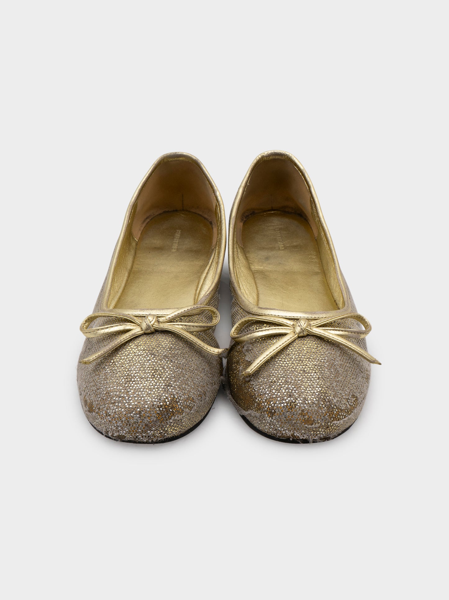 Gold Leopold Ballet Flats