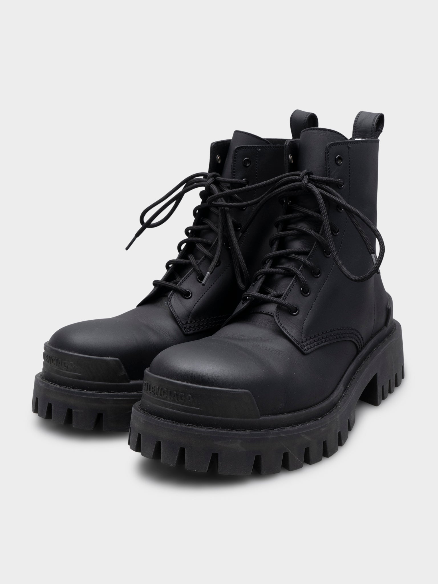 Buy Balenciaga Leather Strike Boots Online at Groupie