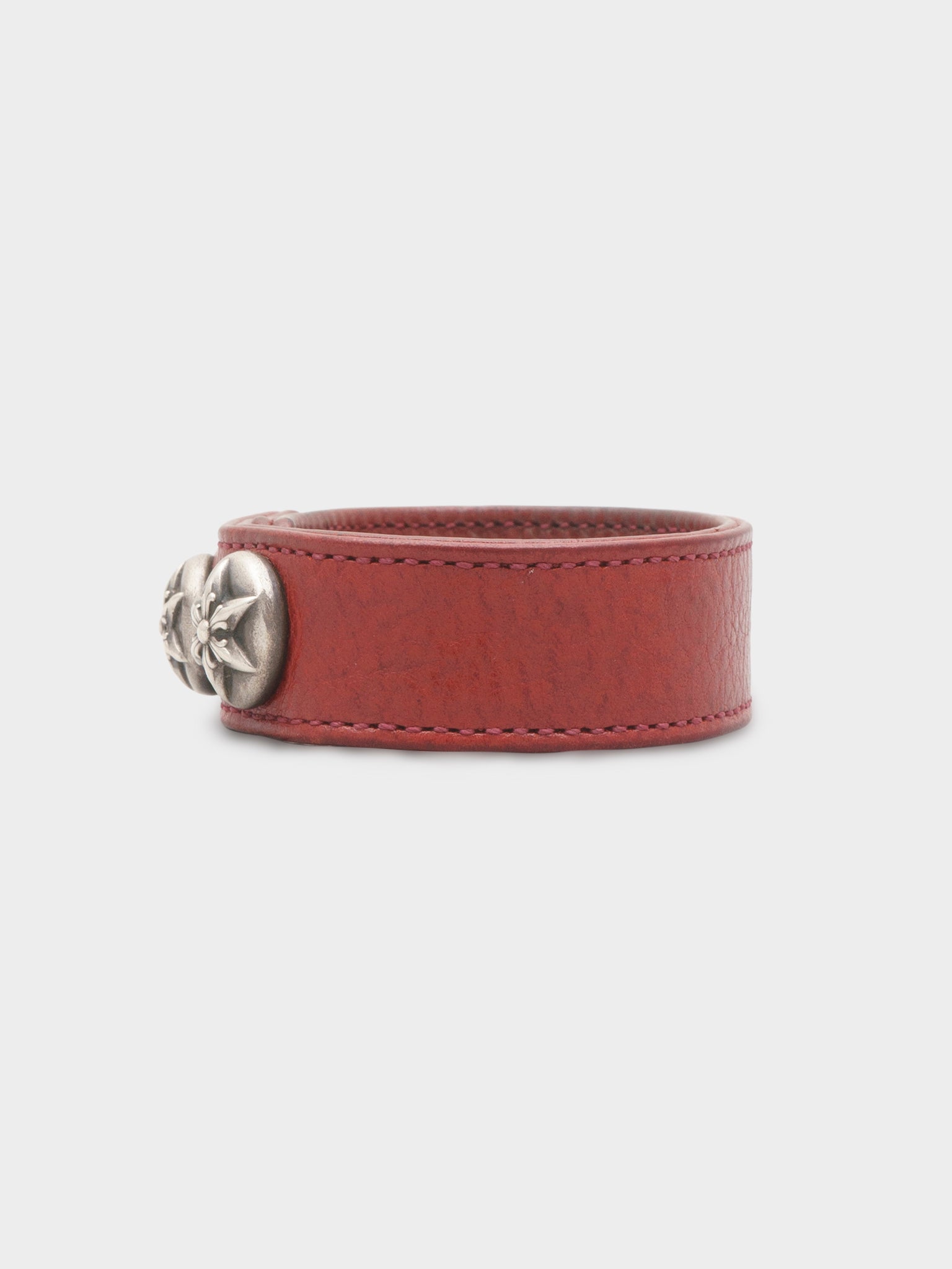 アクセサリー AFB STAR LEATHER BLACELET red Chrome Hearts: Red Leather Star Bracelet | Groupie