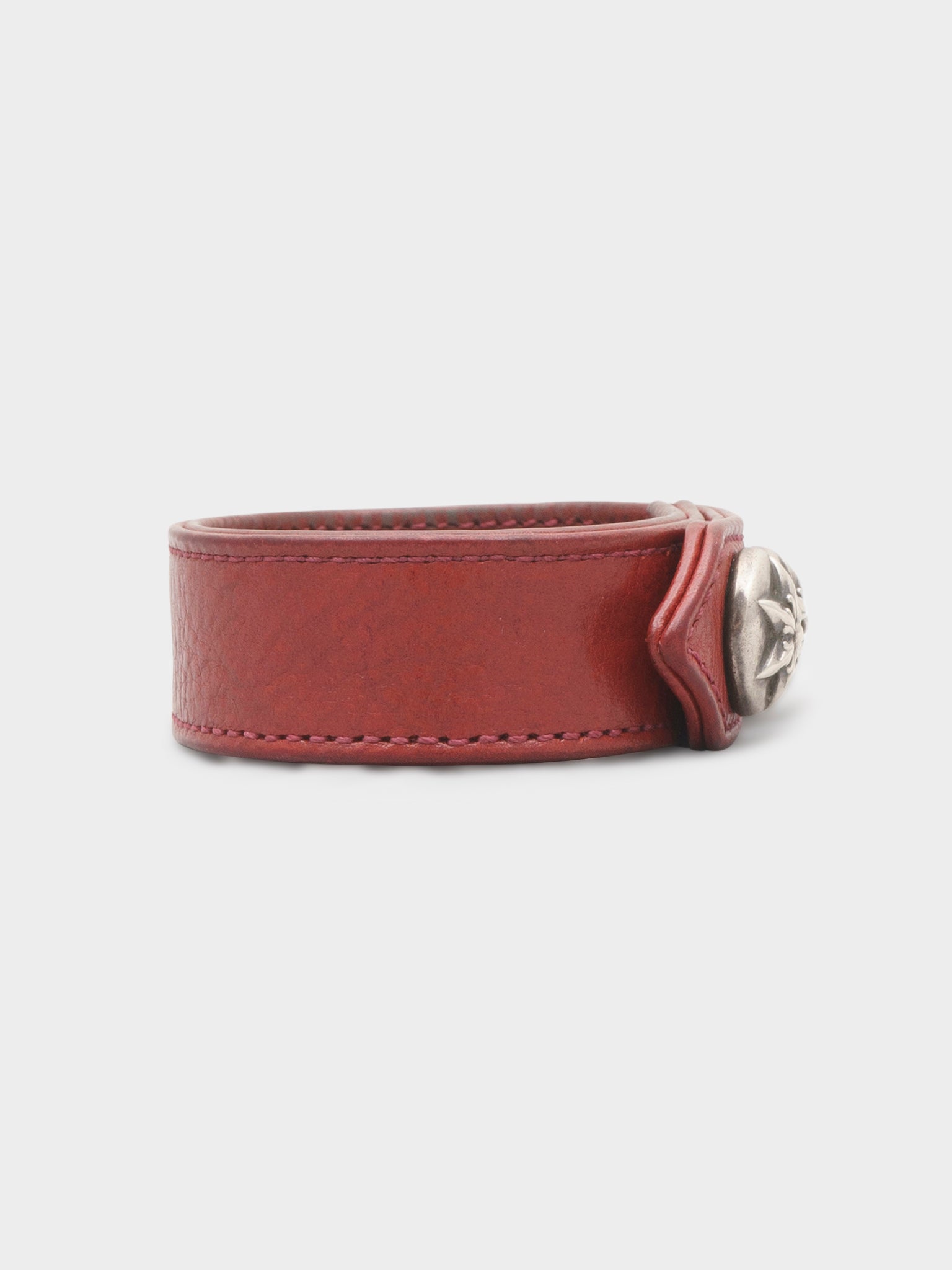 Chrome Hearts: Red Leather Star Bracelet | Groupie
