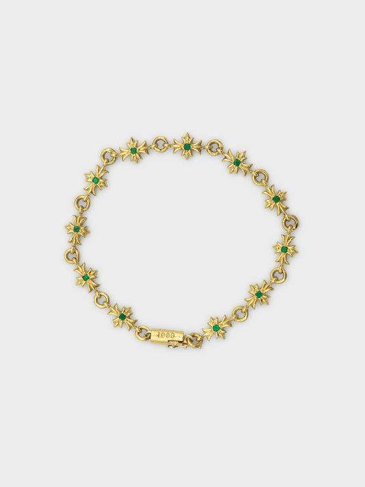 22k Emerald Tiny E Bracelet Chrome Hearts
