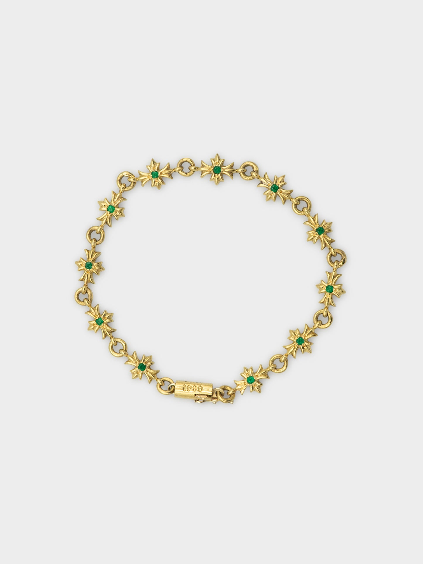 22k Emerald Tiny E Bracelet Chrome Hearts