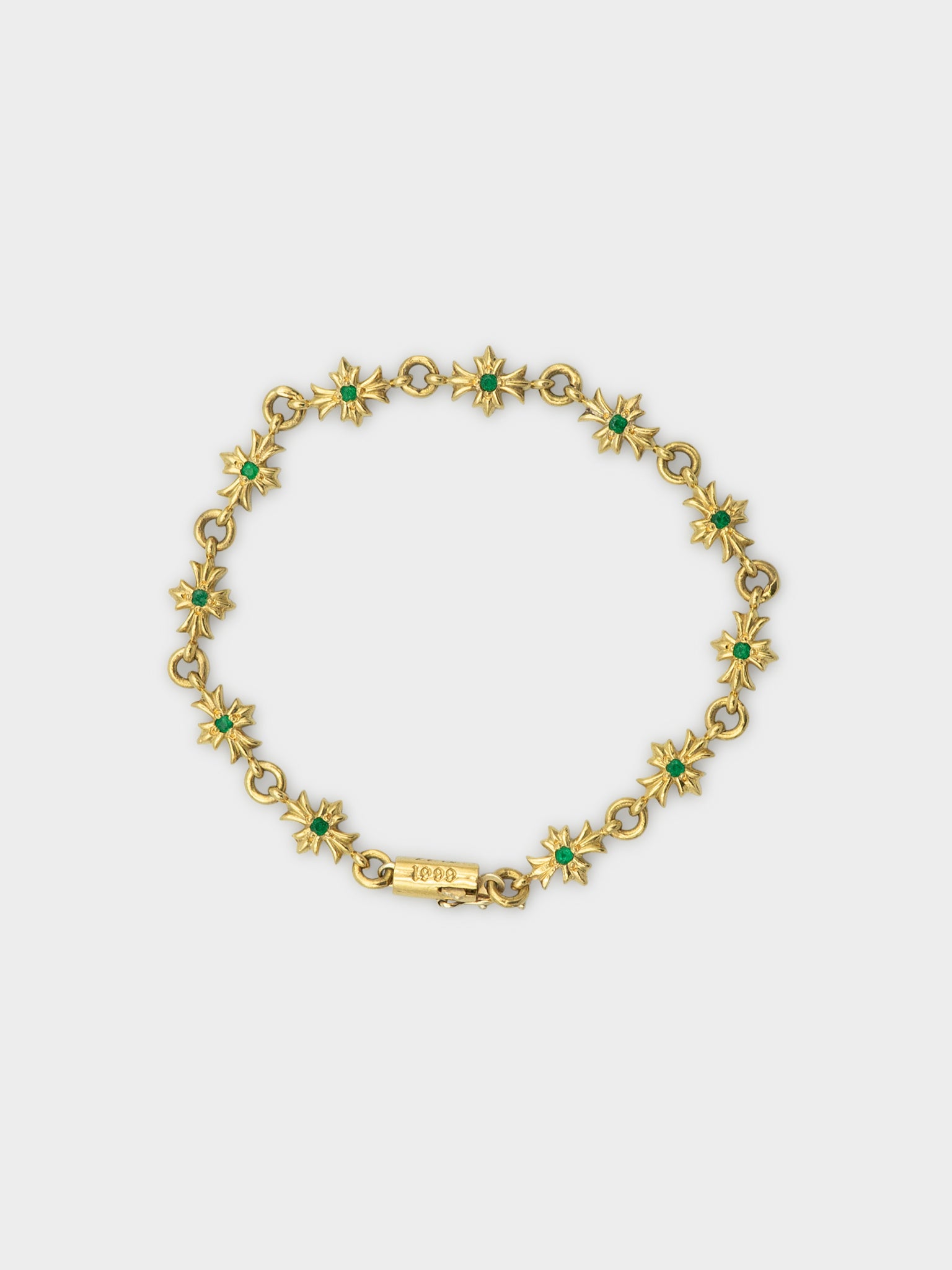 22k Emerald Tiny E Bracelet Chrome Hearts