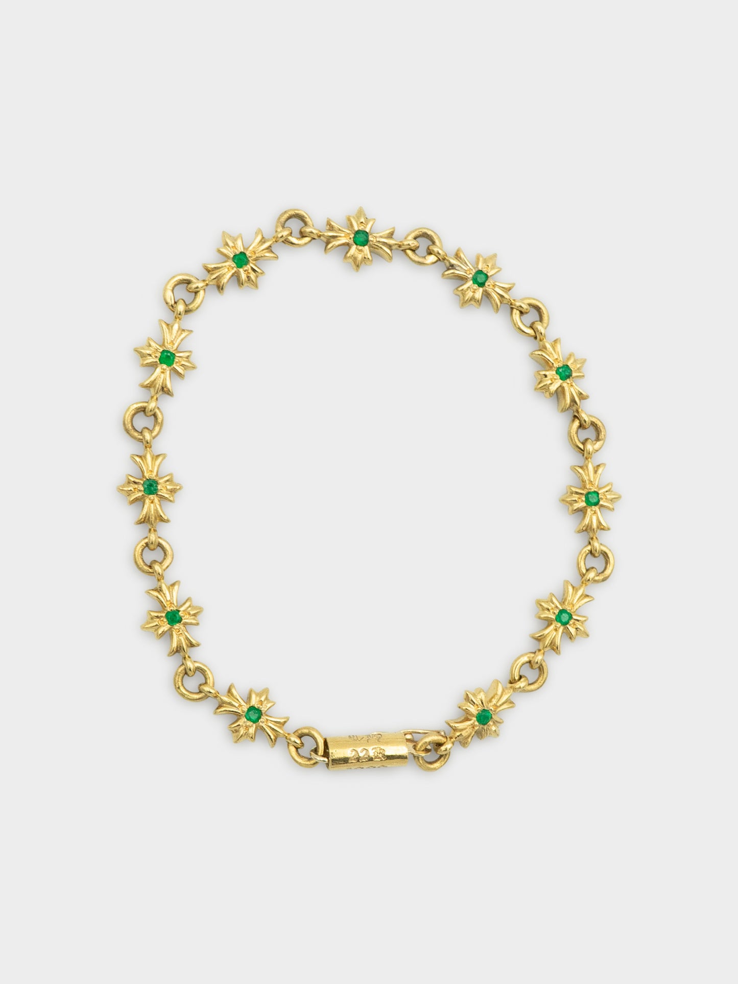 22k Emerald Tiny E Bracelet Chrome Hearts