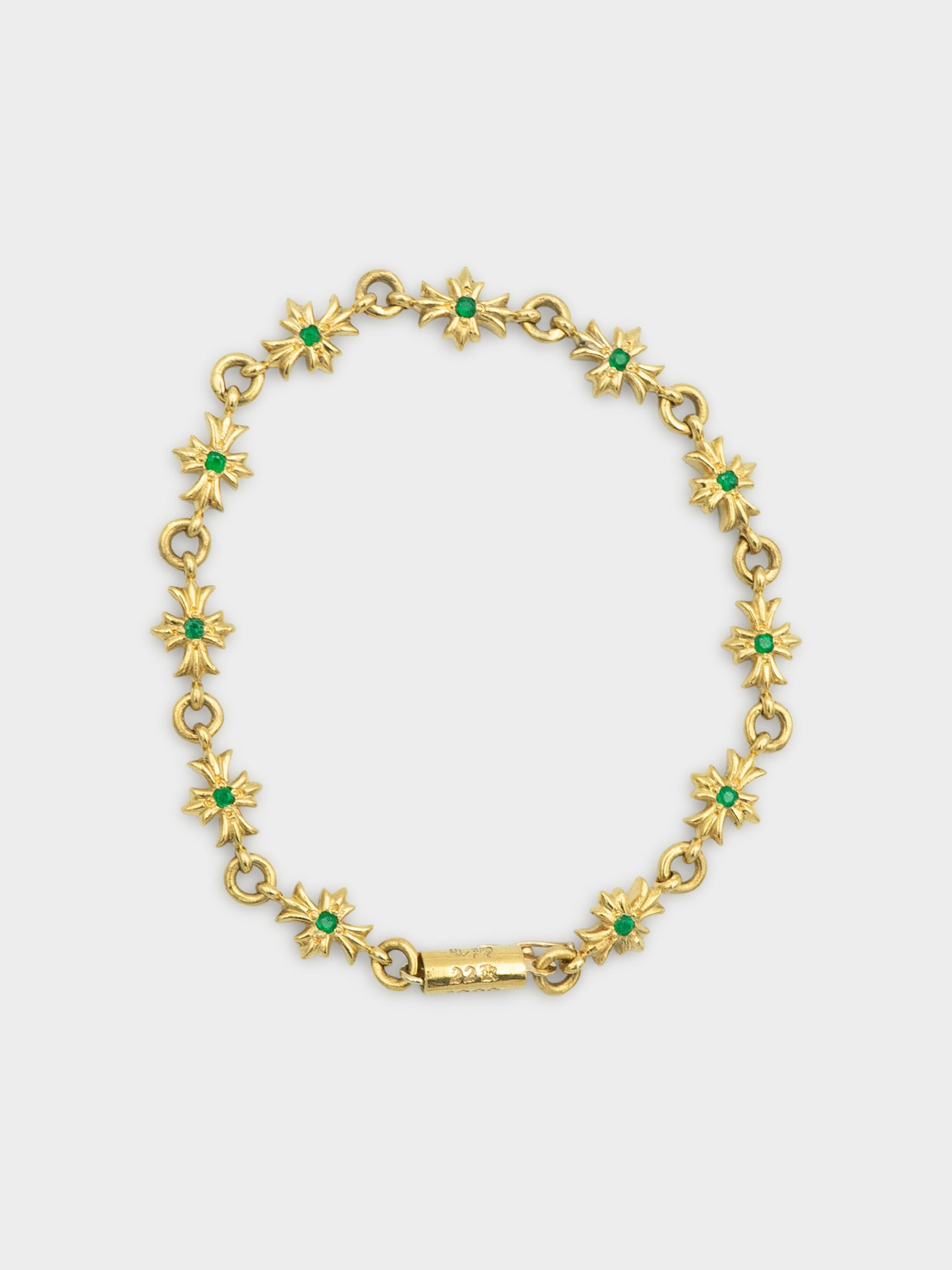 22k Emerald Tiny E Bracelet Chrome Hearts