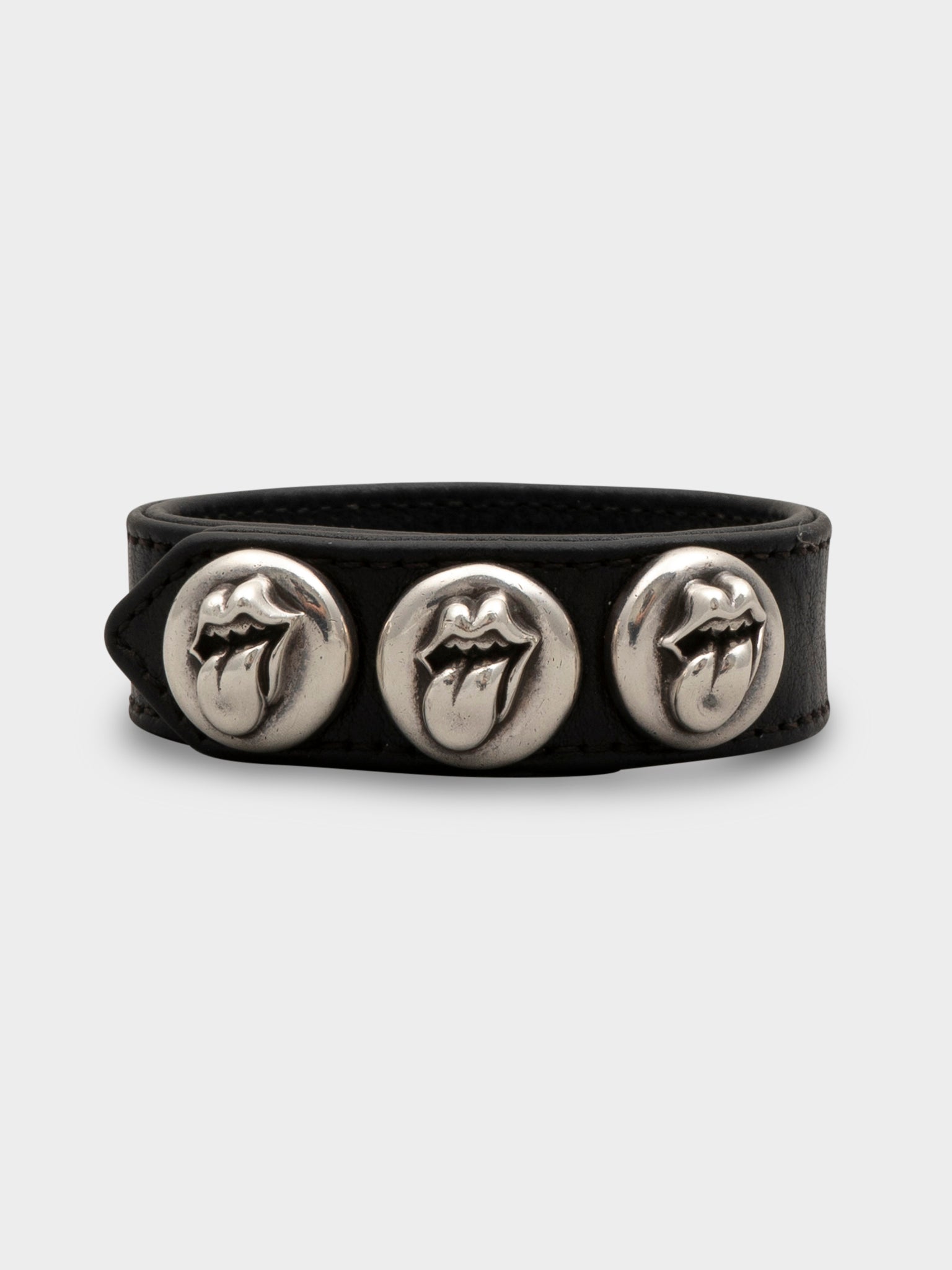 アクセサリー Chrome Hearts ROLLING STONES Chrome Hearts: Rolling Stones Leather Bracelet | Groupie