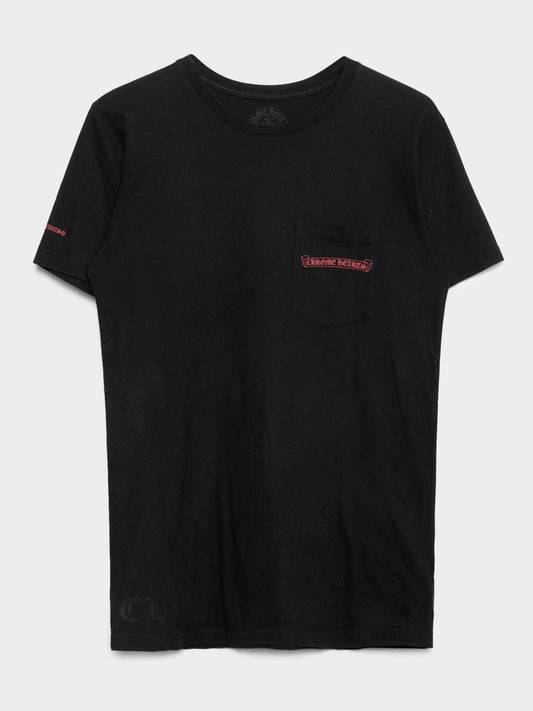 Red Scroll Label Pocket T-Shirt