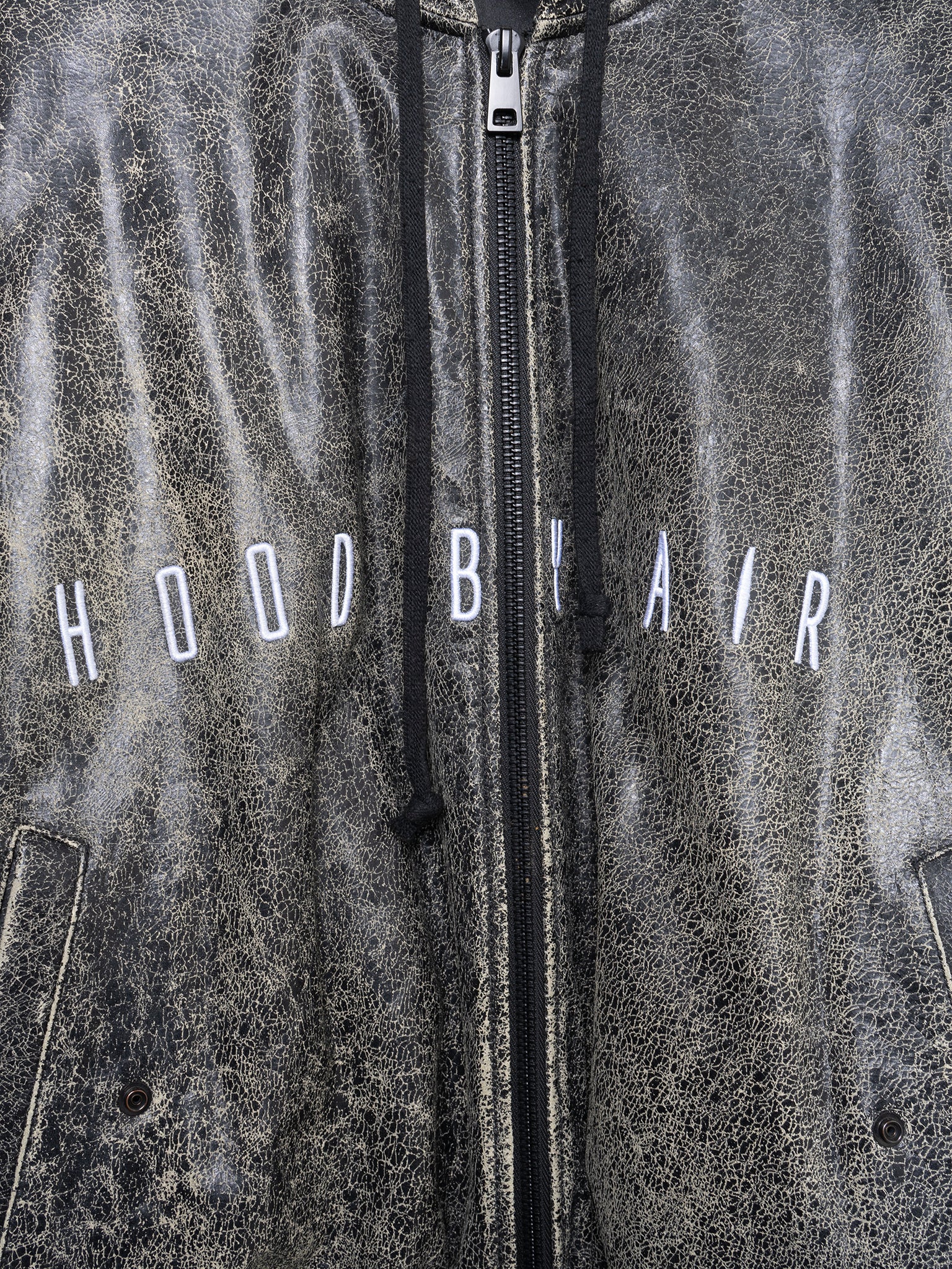 Leather Hooded Bomber Hood by Air