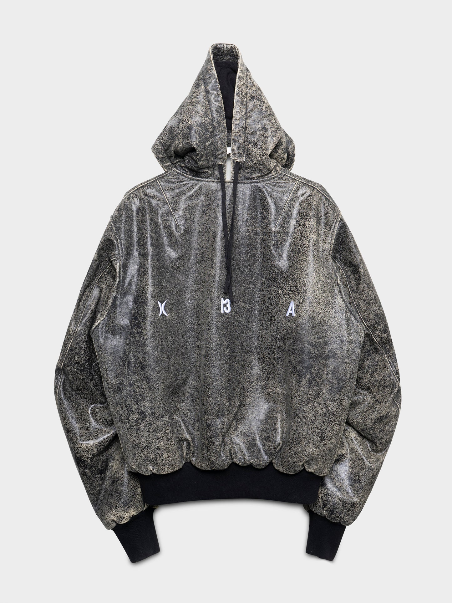 Leather Hooded Bomber Hood by Air