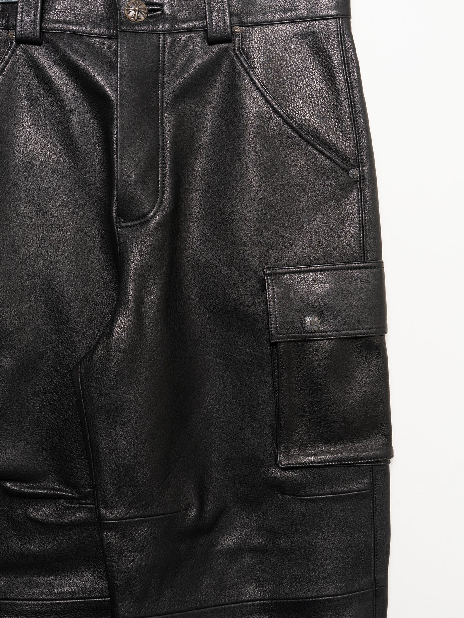Buy Chrome Hearts Articulated Devil Dog Leather Cargo Pants Online