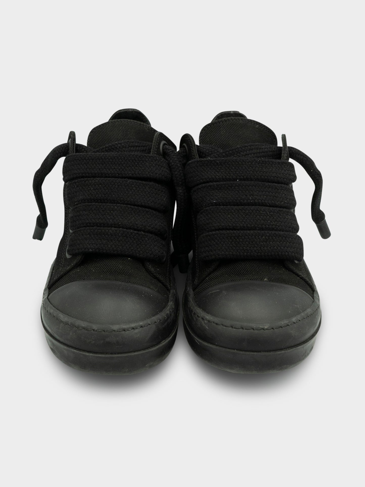 Black Jumbo Lace Ramones Low from Rick Owens - front