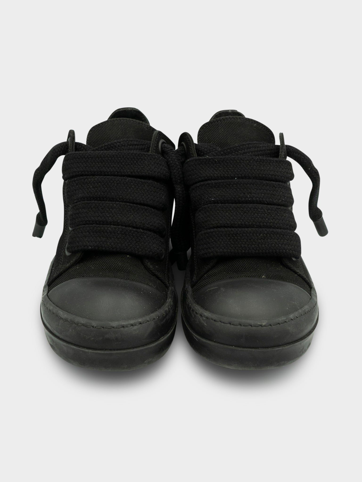 Black Jumbo Lace Ramones Low from Rick Owens - front