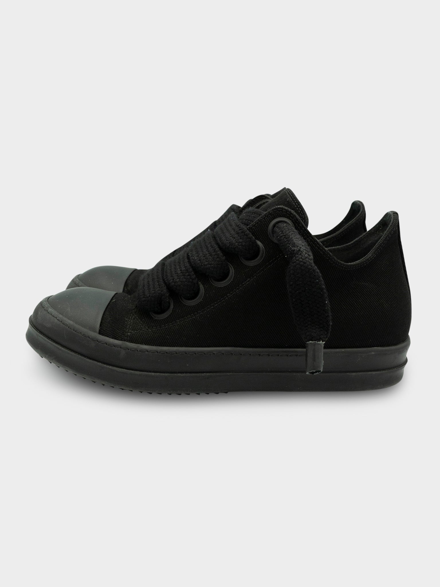 Black Jumbo Lace Ramones Low from Rick Owens - left side