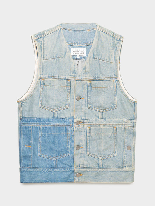 Reconstructed Denim Vest