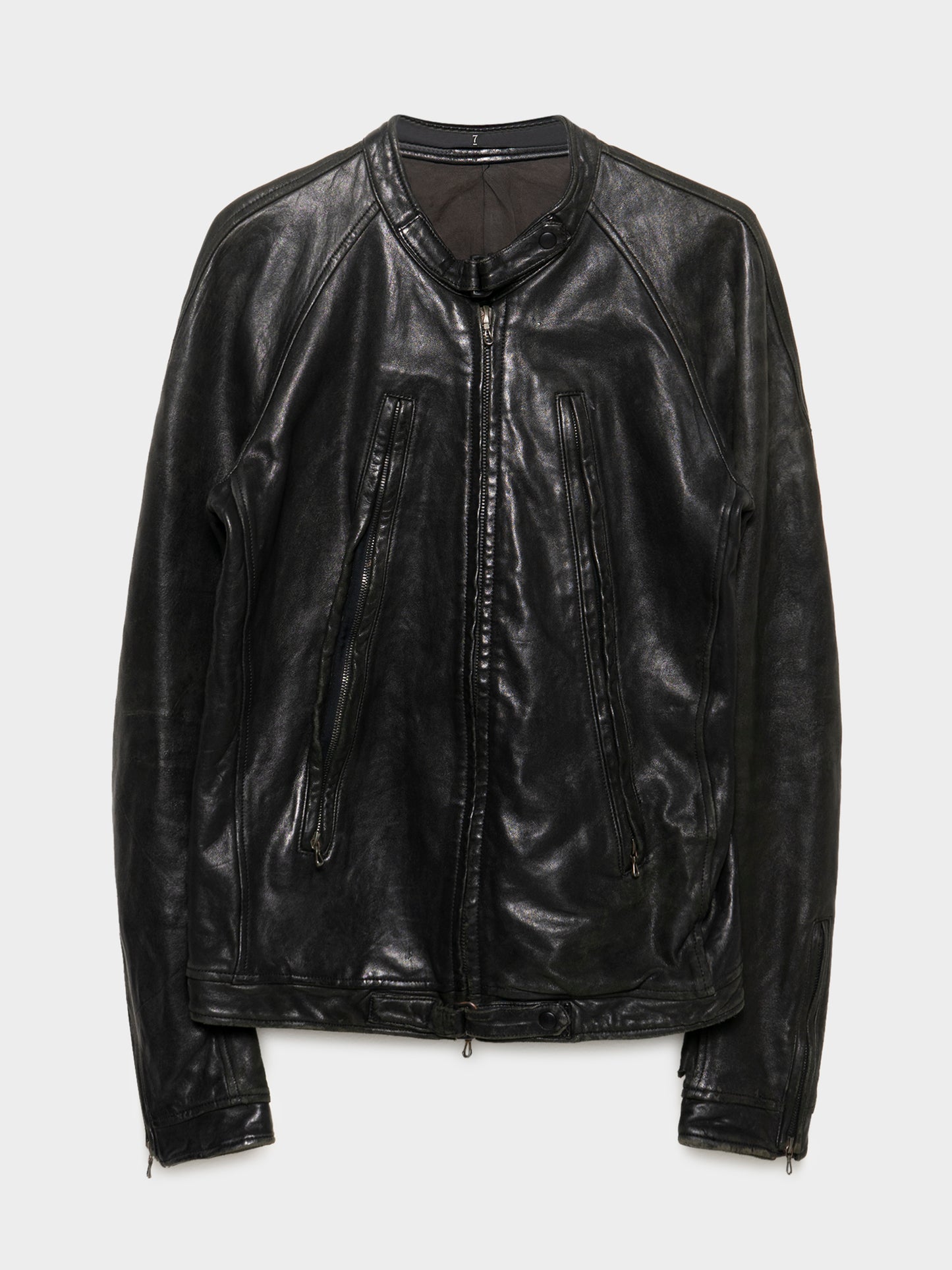 5-Zip Sheep Leather Jacket