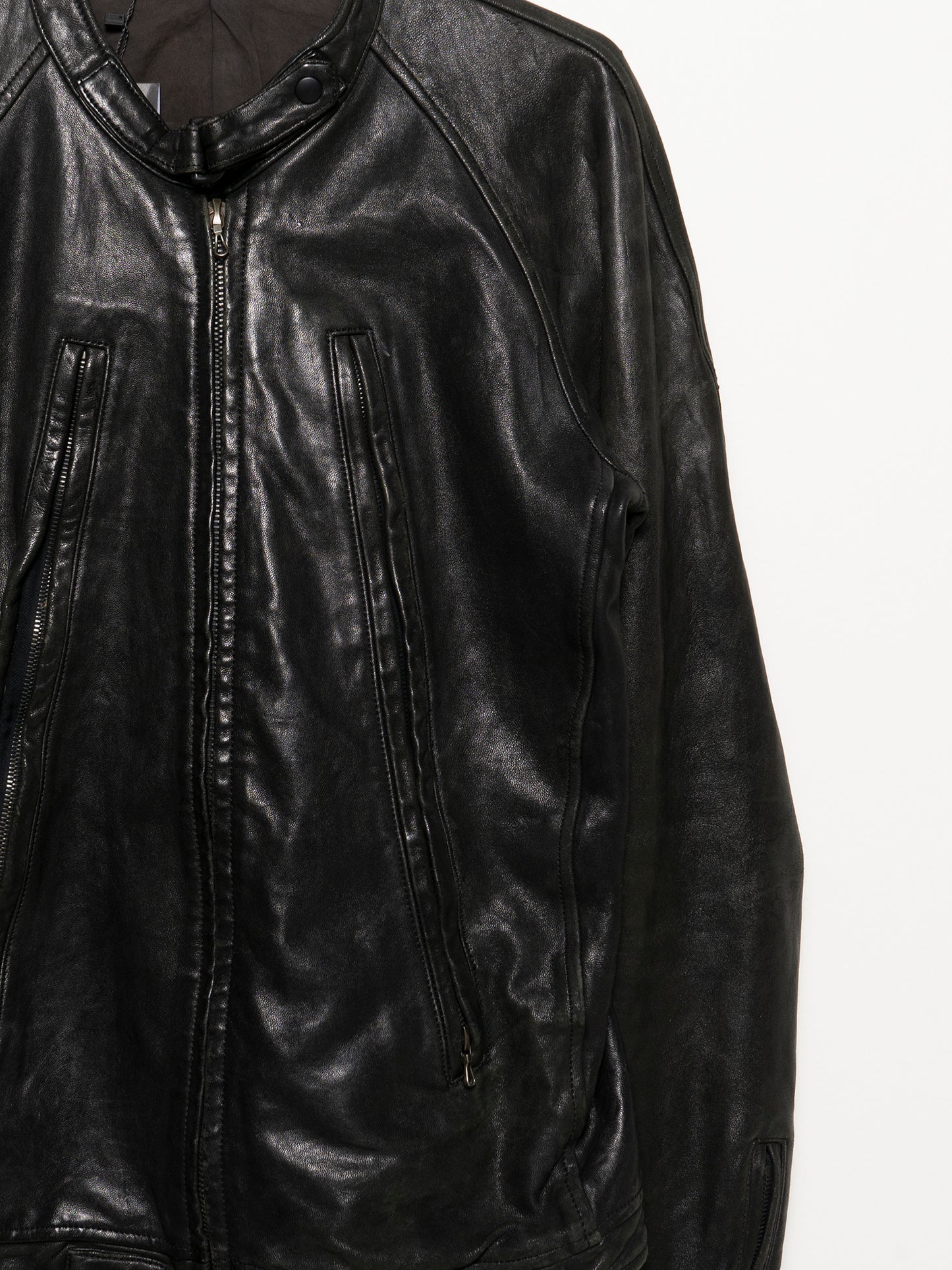 5-Zip Sheep Leather Jacket