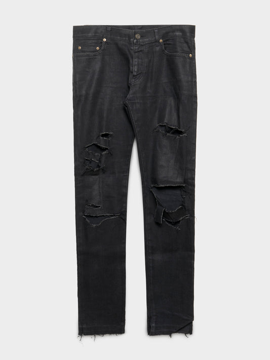 Destroyed Waxed D02 Jeans