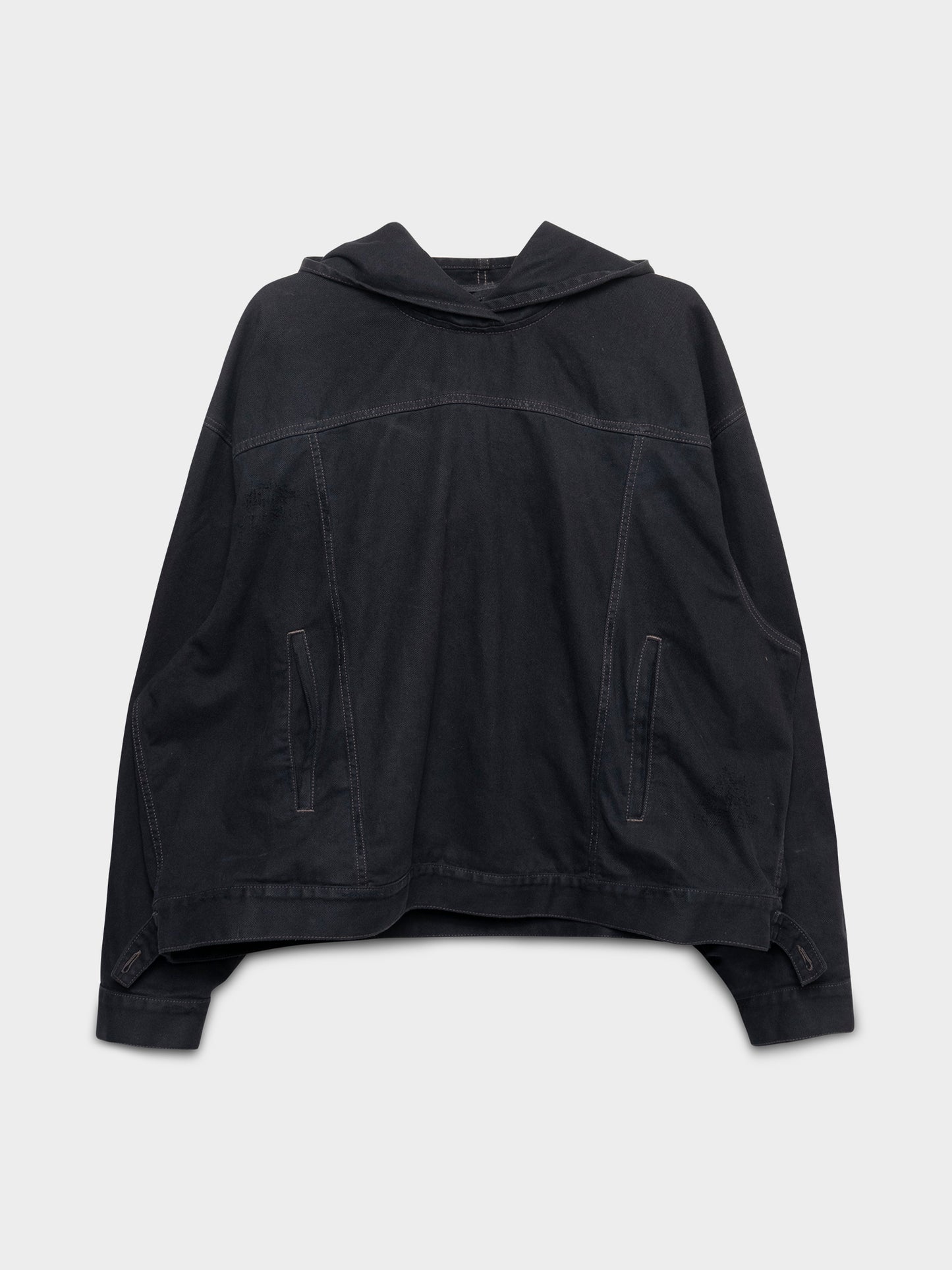 Denim Hooded Poncho Jacket Balenciaga