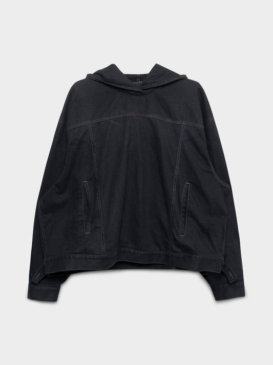 Denim Hooded Poncho Jacket Balenciaga