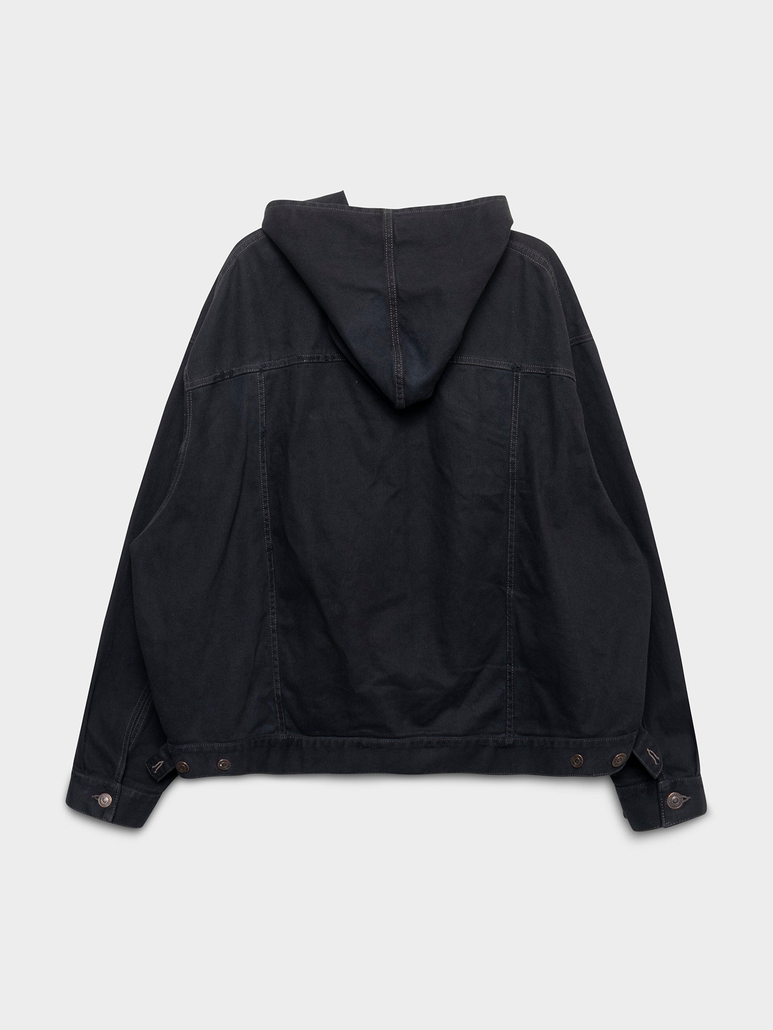 Denim Hooded Poncho Jacket Balenciaga