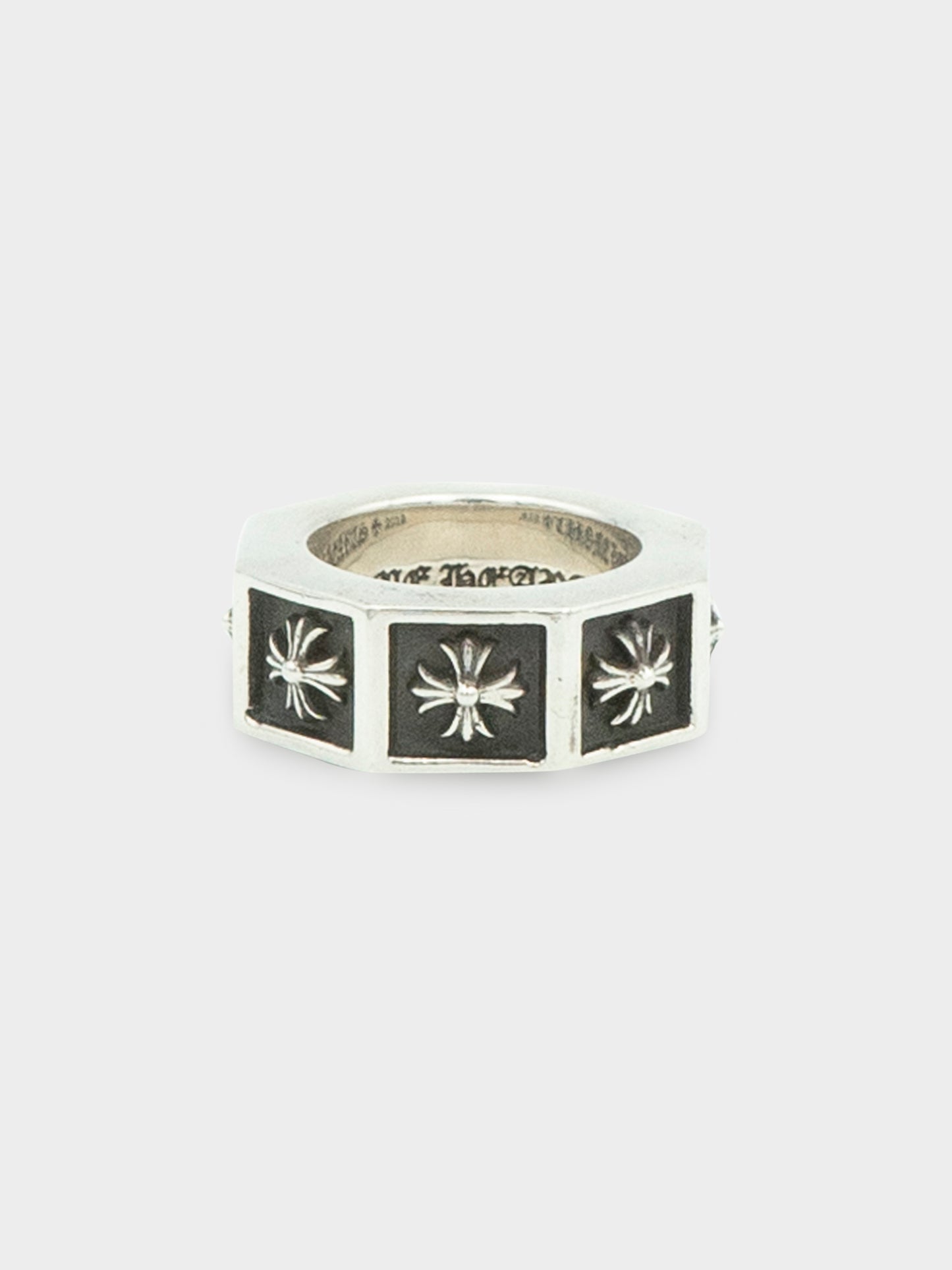 Alphabet Block Ring Chrome Hearts