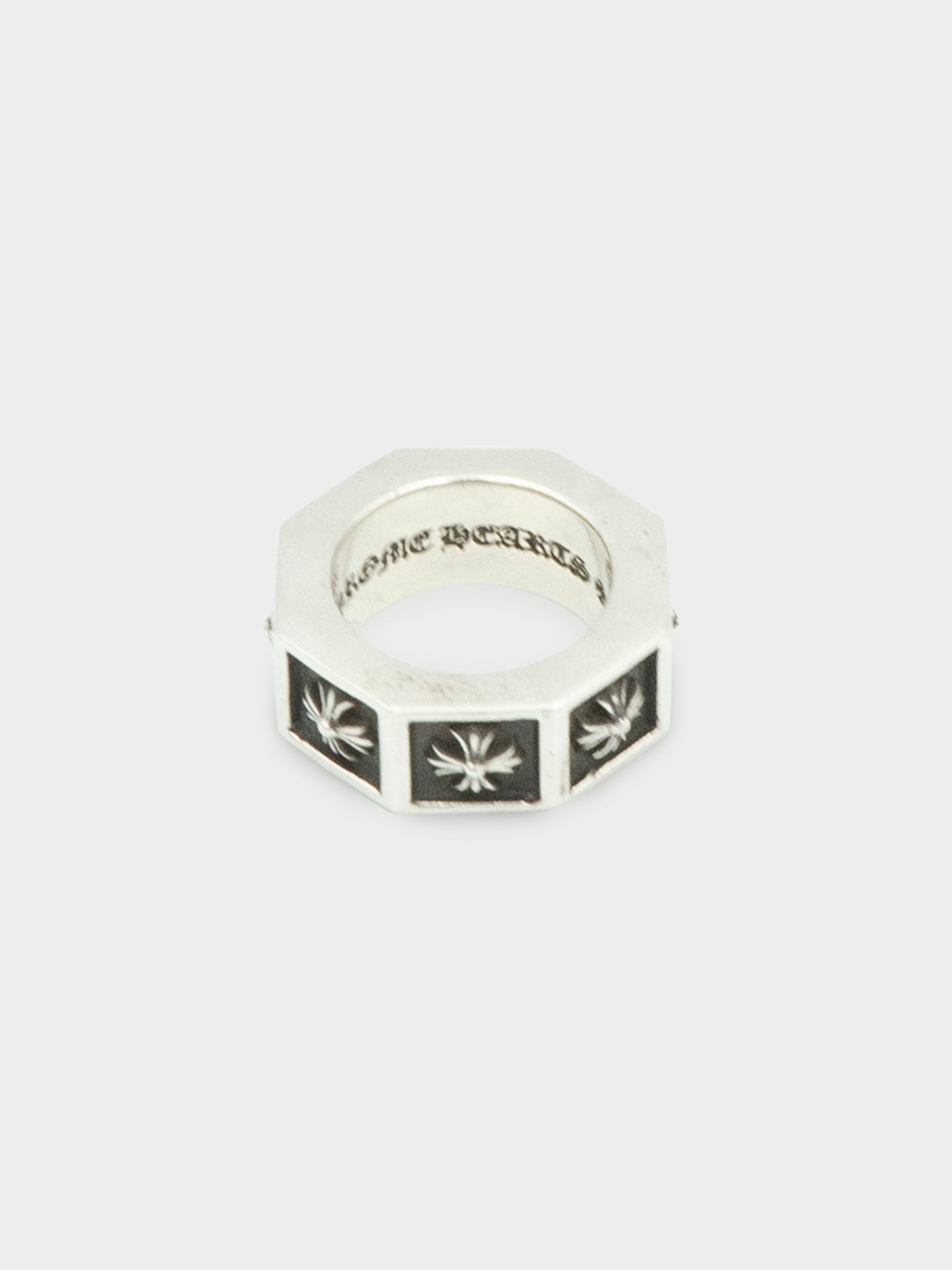 Alphabet Block Ring Chrome Hearts