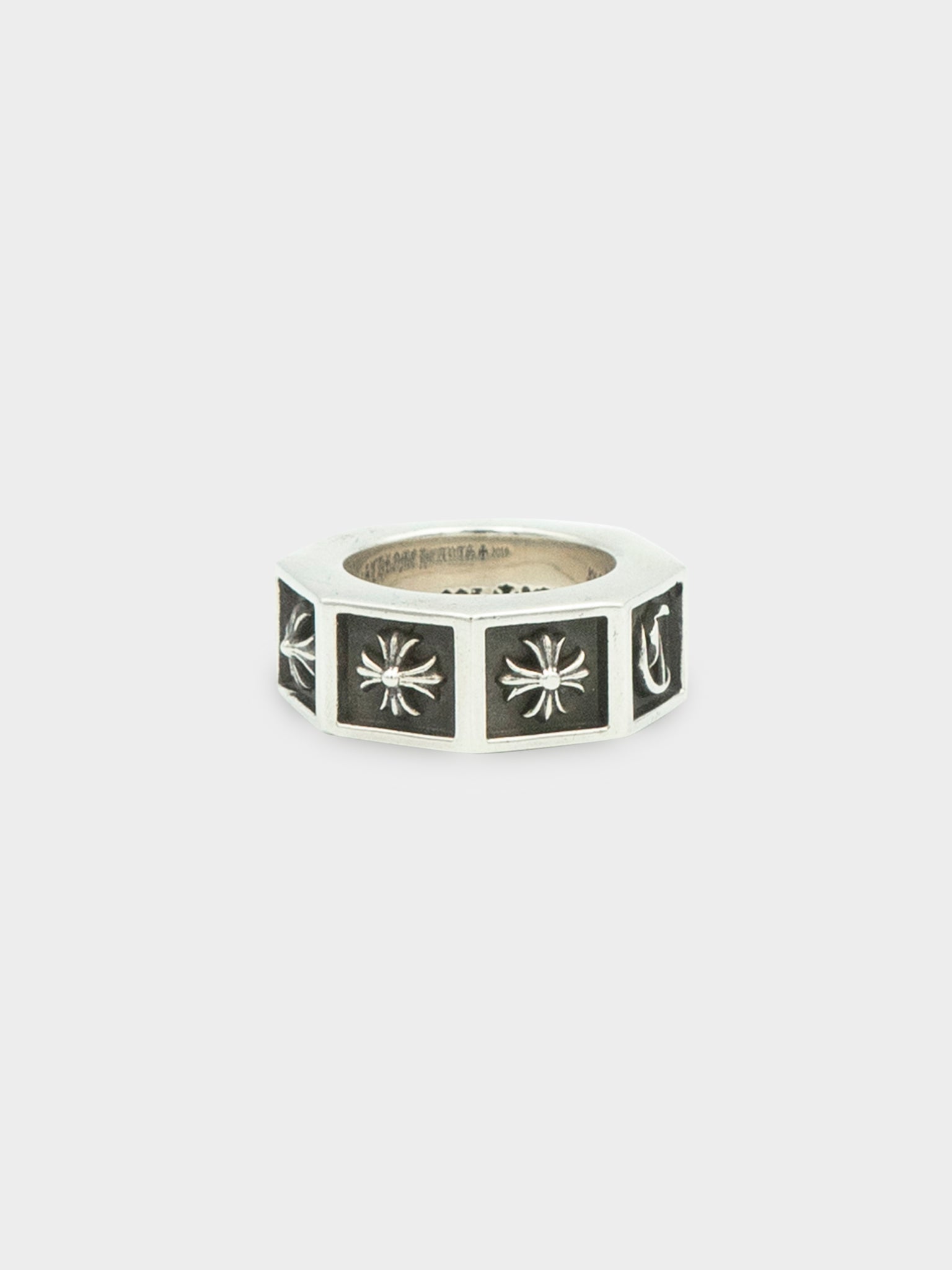 Alphabet Block Ring Chrome Hearts