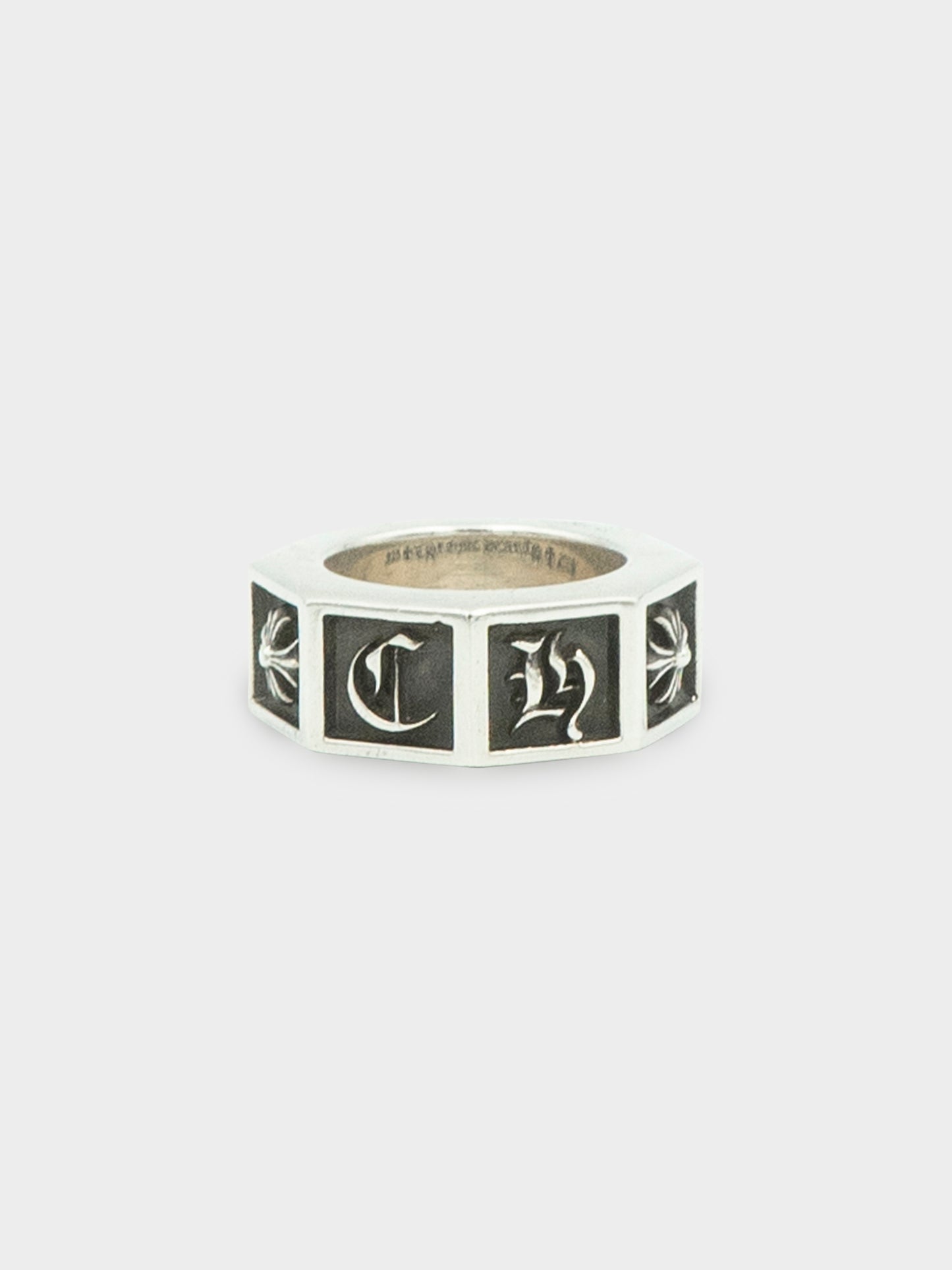 Alphabet Block Ring Chrome Hearts