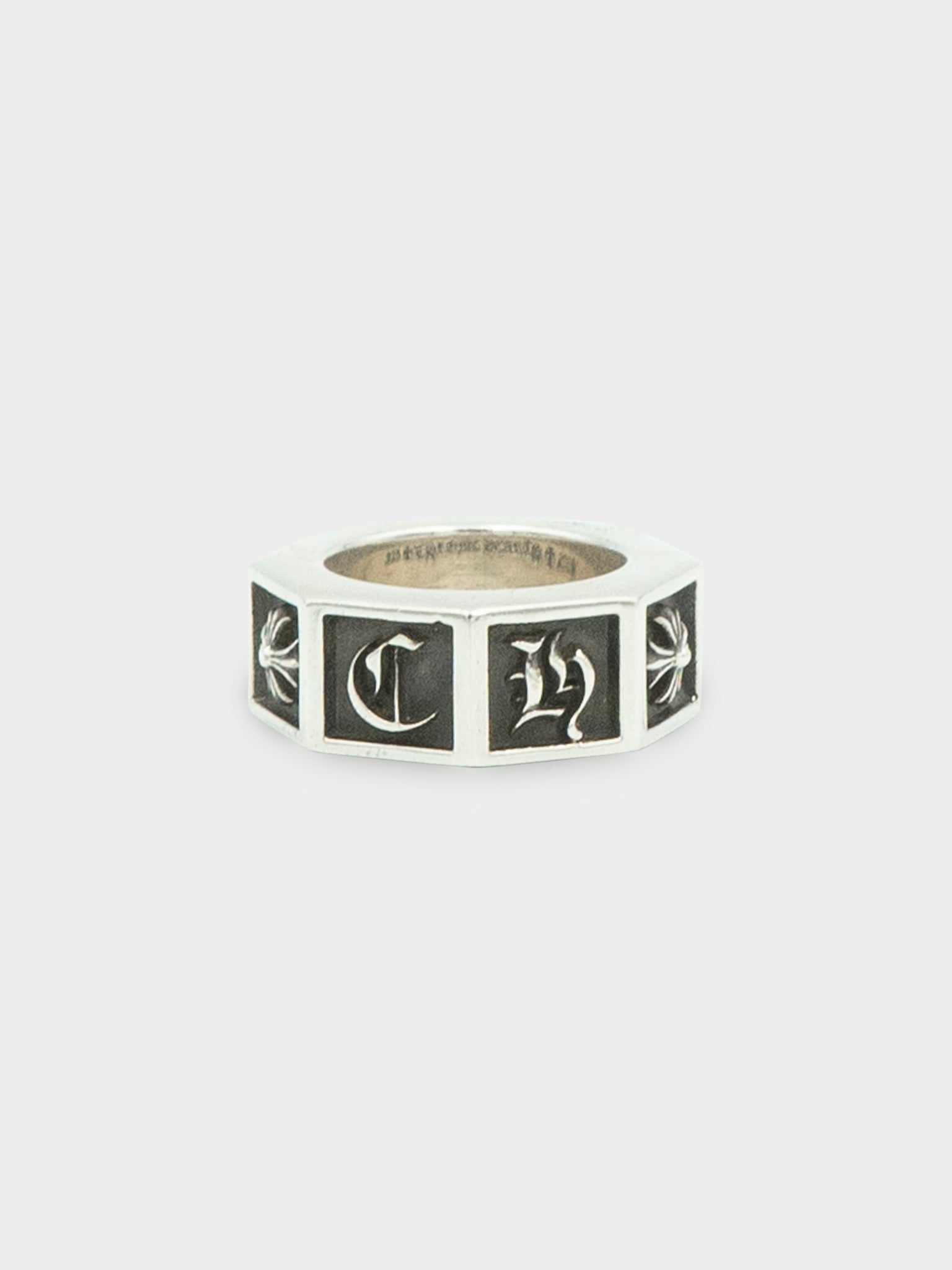 Alphabet Block Ring Chrome Hearts