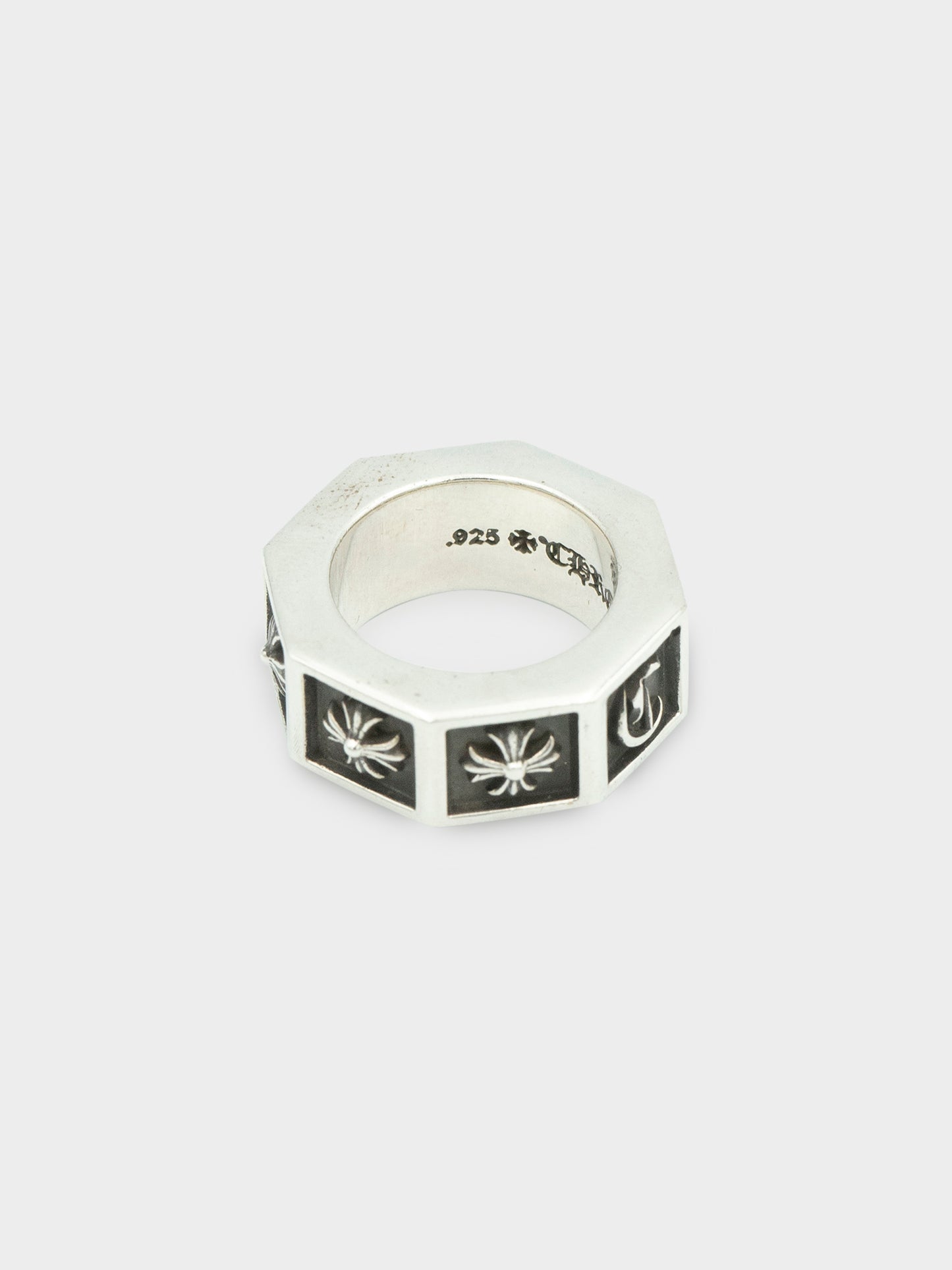 Alphabet Block Ring Chrome Hearts