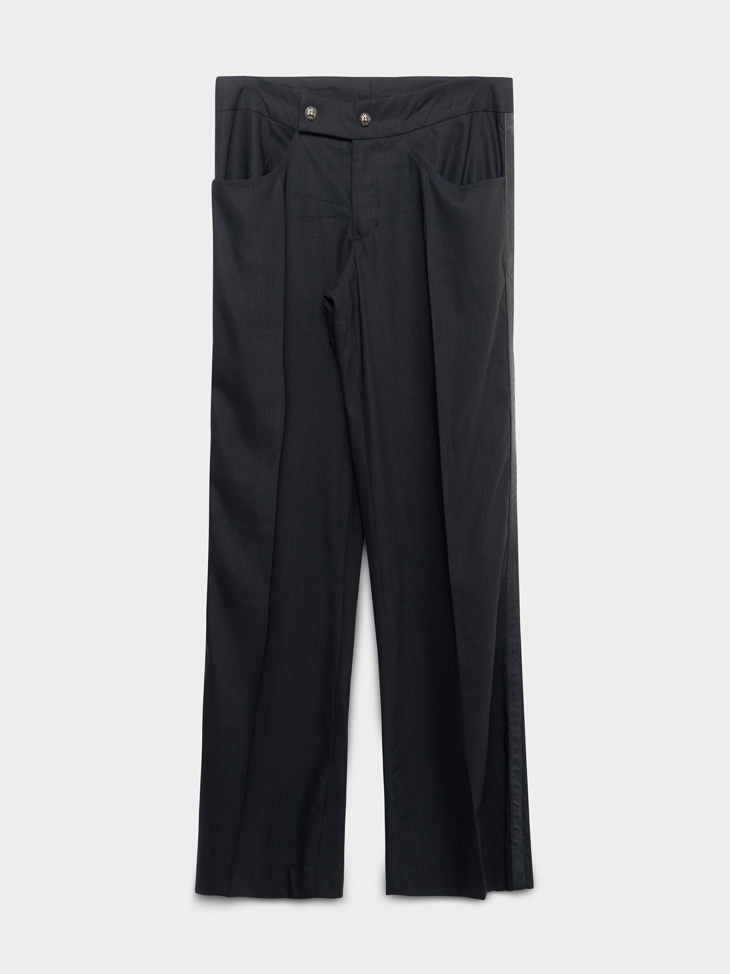Leather-Trimmed Tuxedo Pants Chrome Hearts