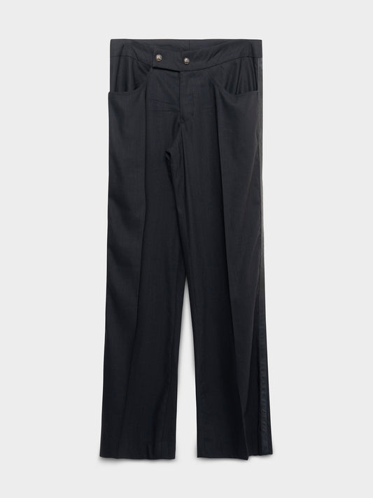 Leather-Trimmed Tuxedo Pants Chrome Hearts