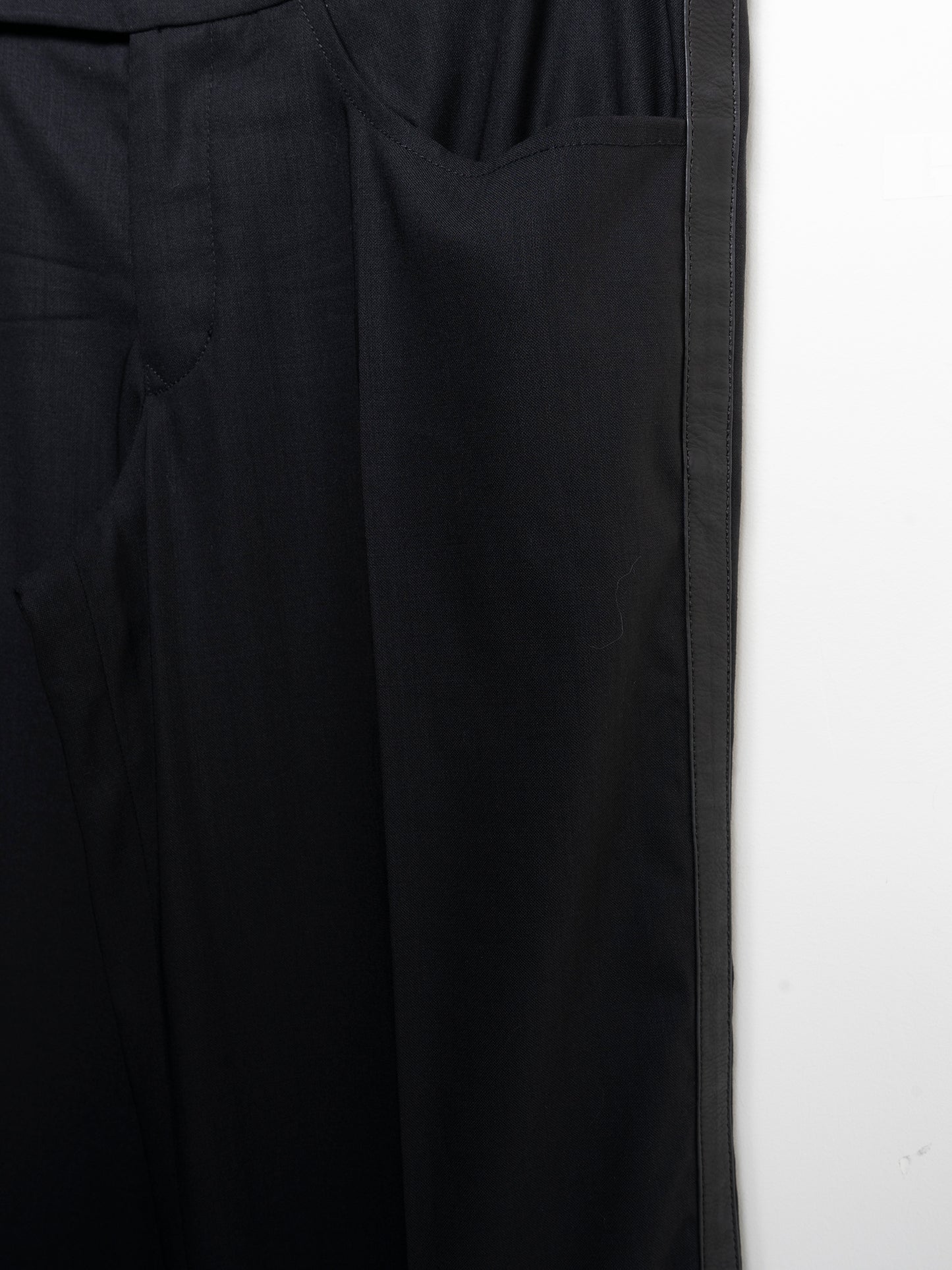 Leather-Trimmed Tuxedo Pants Chrome Hearts