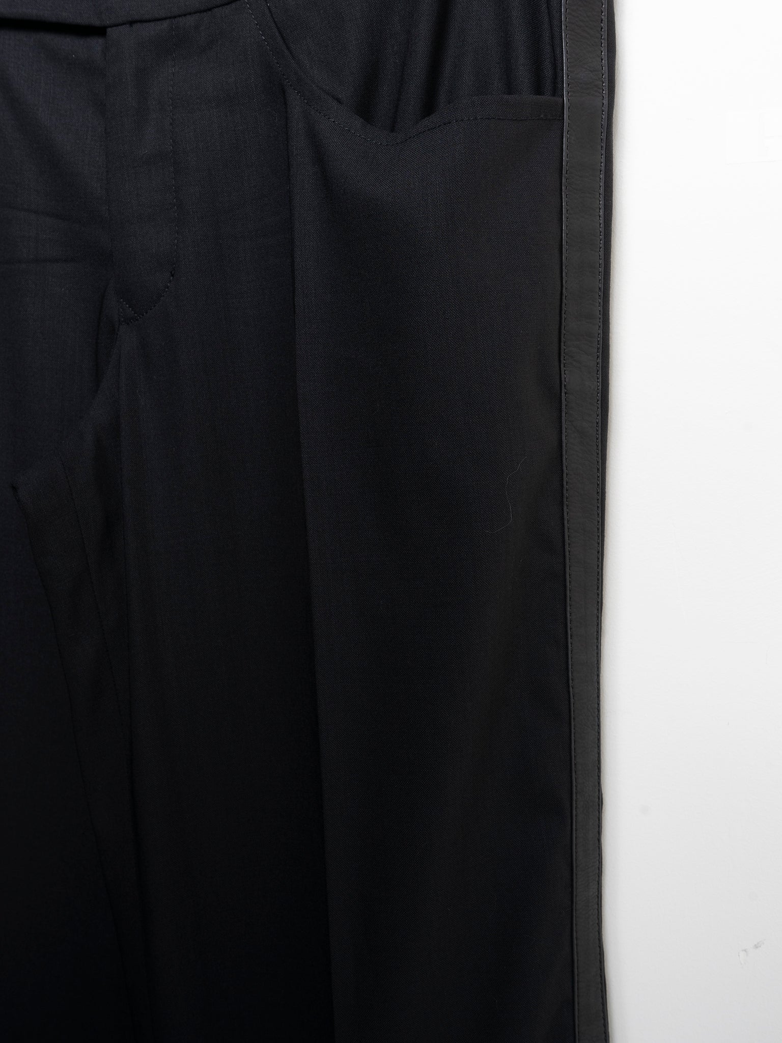 Leather-Trimmed Tuxedo Pants Chrome Hearts