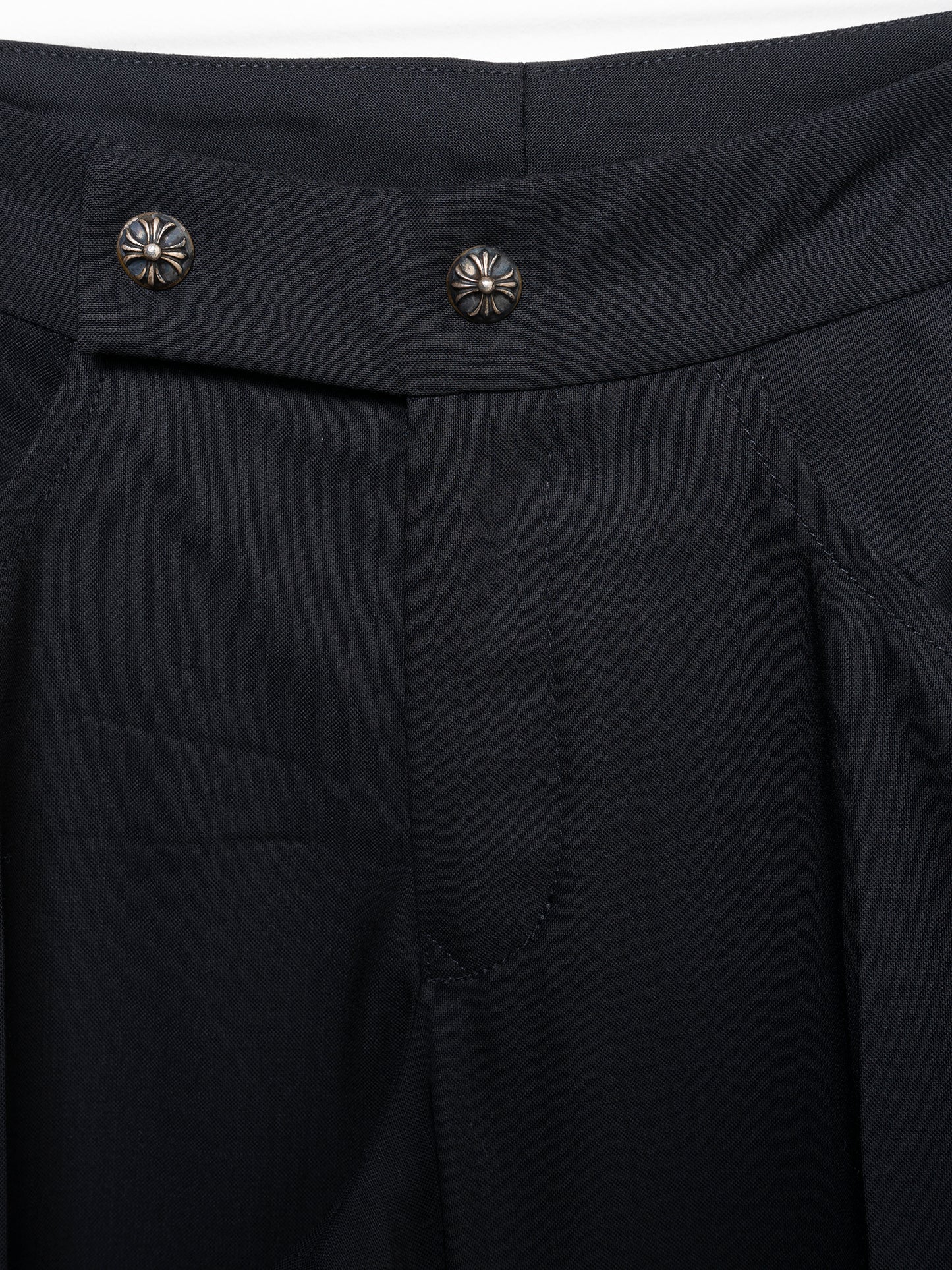 Leather-Trimmed Tuxedo Pants Chrome Hearts
