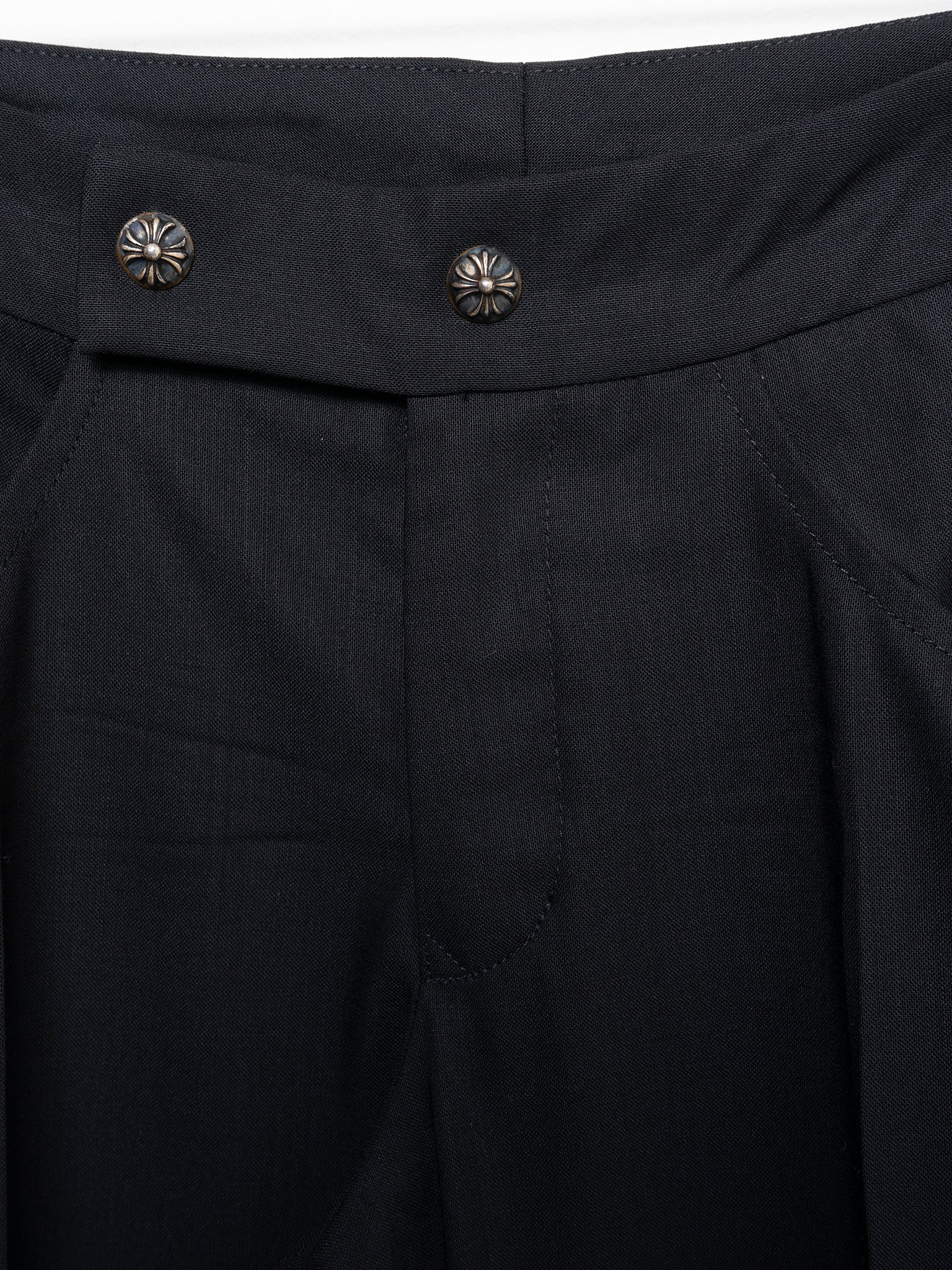 Leather-Trimmed Tuxedo Pants Chrome Hearts