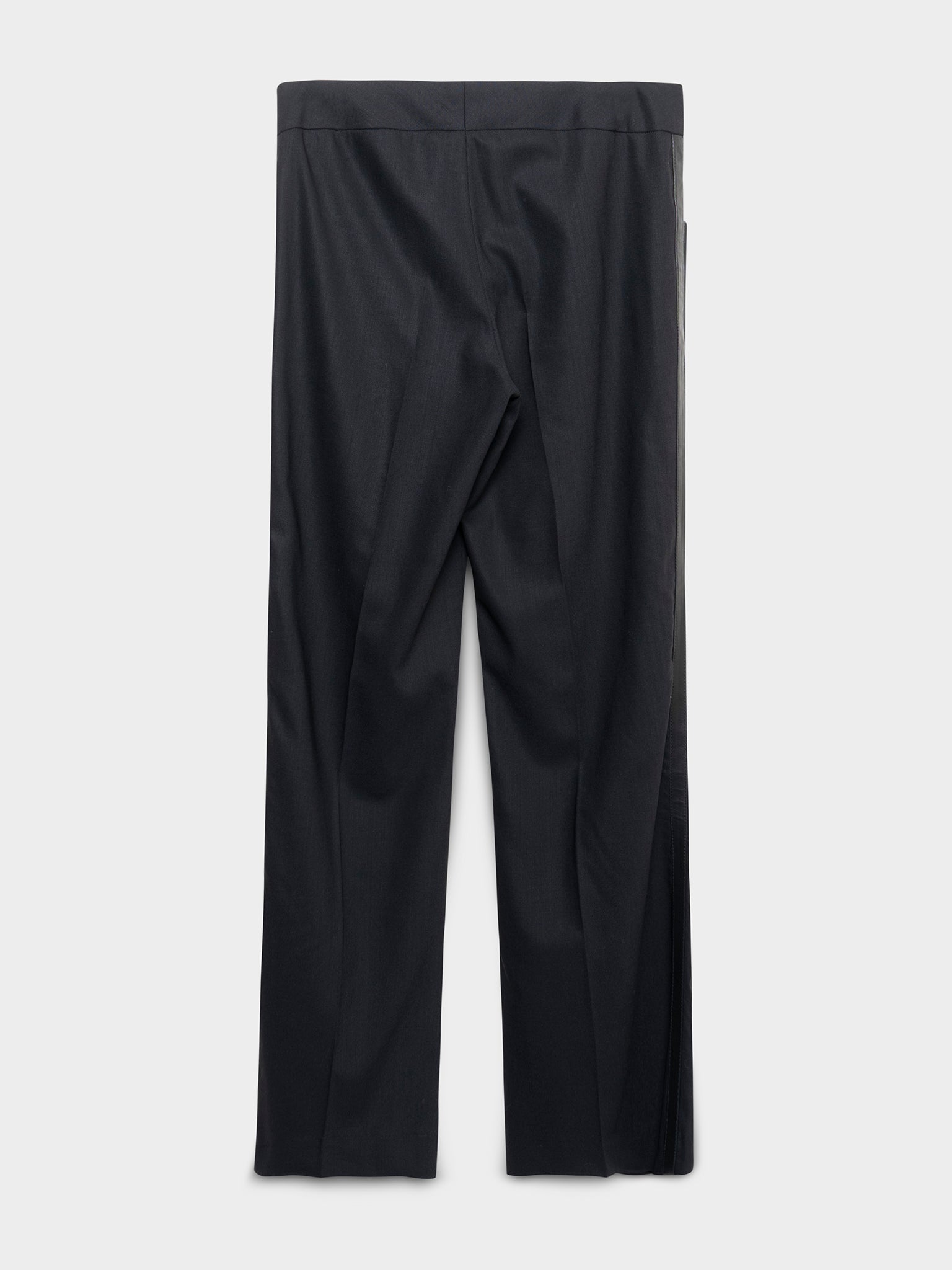 Leather-Trimmed Tuxedo Pants Chrome Hearts