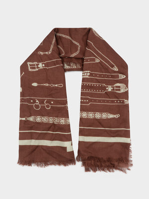 Frayed Silk Belt Scarf