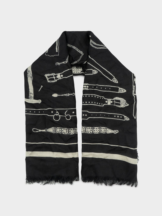 Frayed Silk Belt Scarf