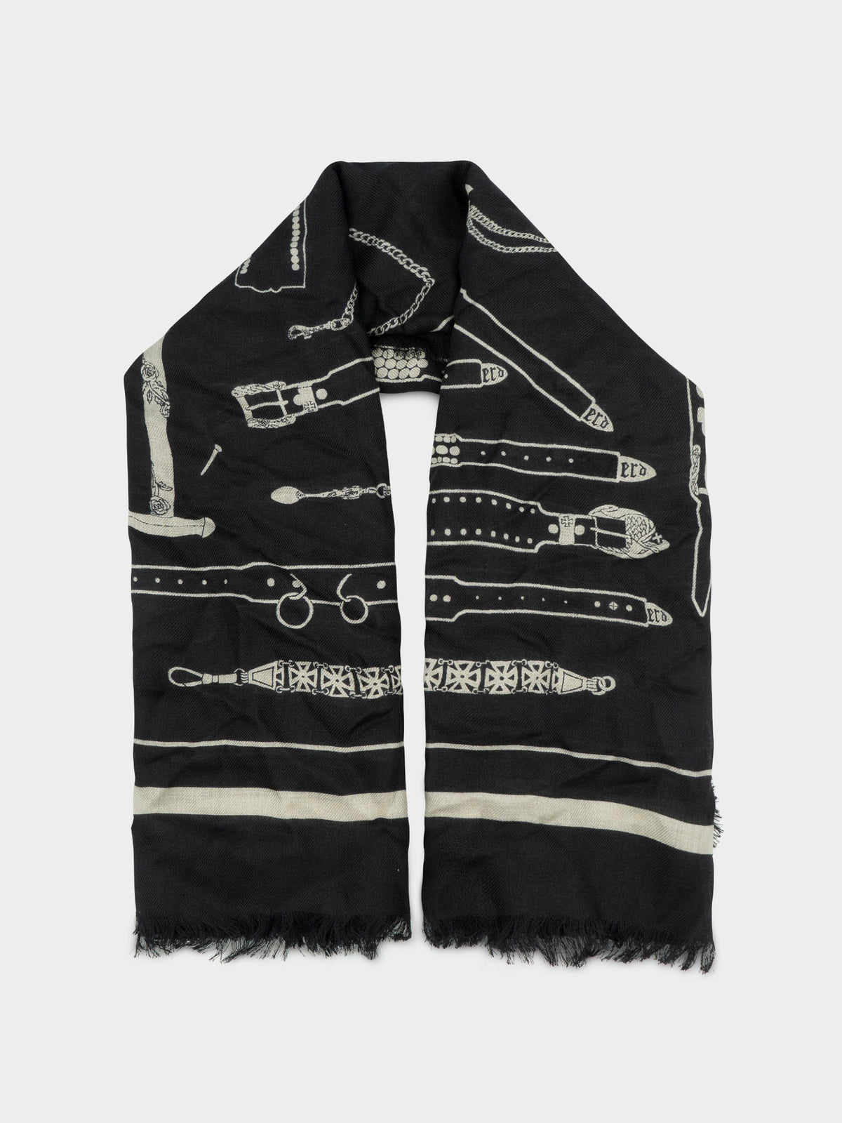 Frayed Silk Belt Scarf