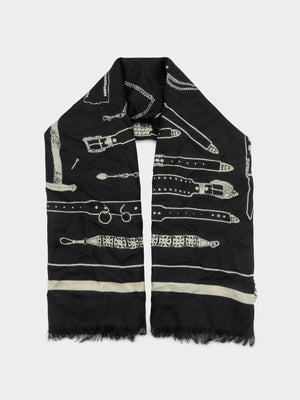 Frayed Silk Belt Scarf