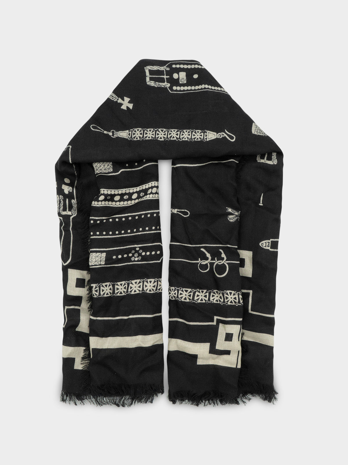 Frayed Silk Belt Scarf