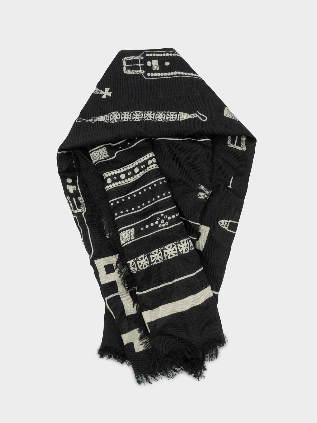 Frayed Silk Belt Scarf