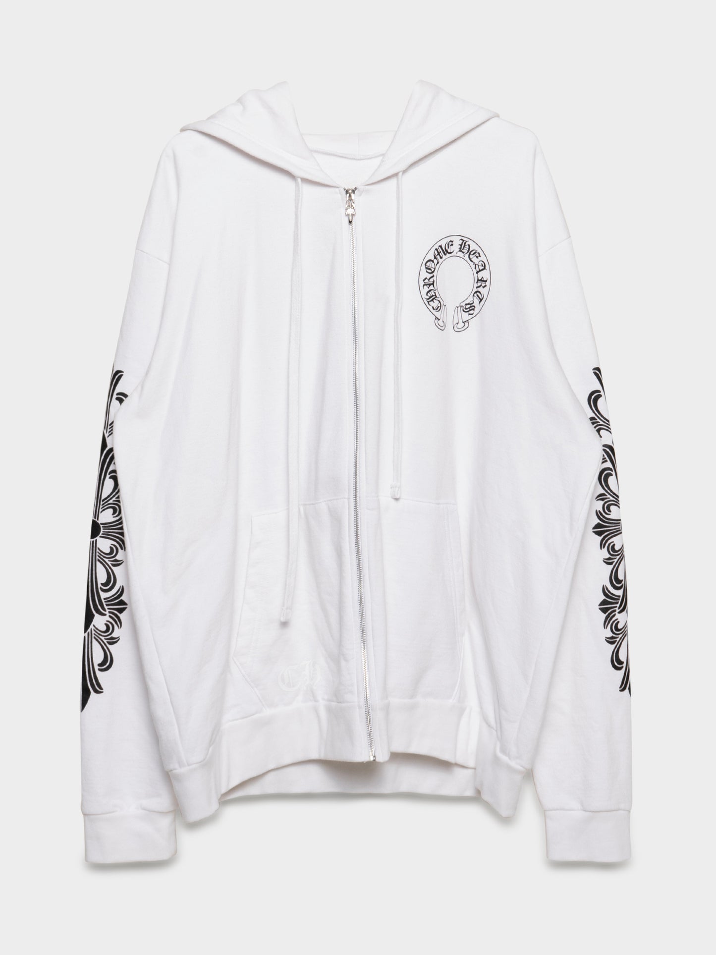 Horseshoe Floral Zip-Up Hoodie