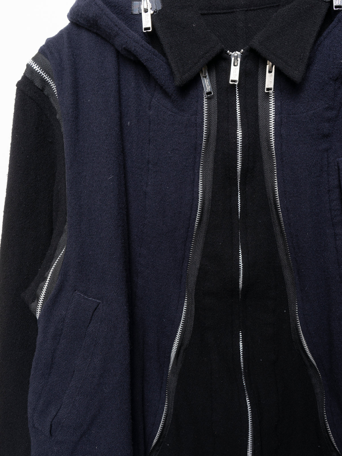 Zip-Up Double Layered Hoodie Coat