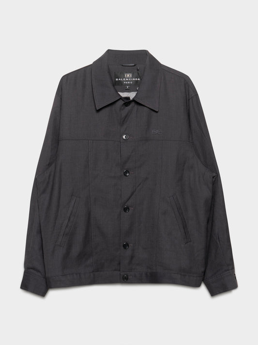 Light Wool Button Up Jacket