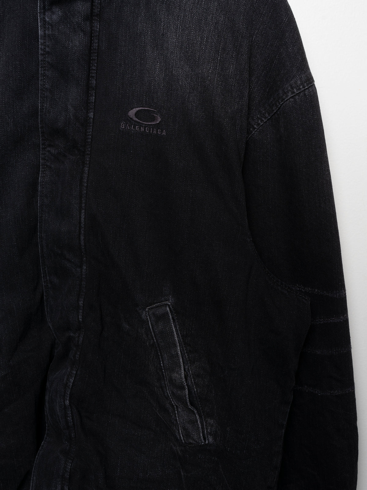 Distressed Hooded Denim Workwear Jacket