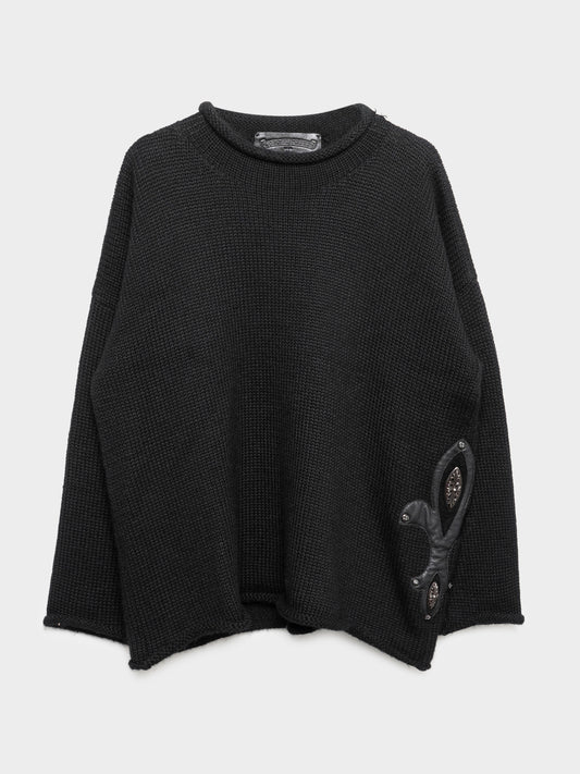Oversized Fleur Patched Cashmere Sweater
